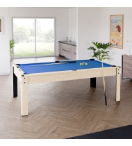 Billard convertible couleur bois Chêne 226 x 126cm - Ambiance