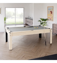 Billard convertible couleur bois Chêne 226 x 126cm - Ambiance