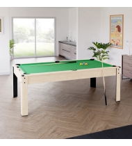 Billard convertible couleur bois Chêne 226 x 126cm - Ambiance