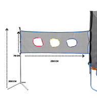 Filet Multi-Jeux Universel - Compatible avec Tous Trampolines -76x250 cm