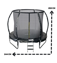 Trampoline PUMPKIN avec échelle, filet et protection complète