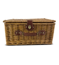 Set de pique-nique complet 4 personnes en osier naturel avec sac isotherme inclus