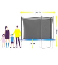 Trampoline de jardin ø 305 cm- 10FT- Filet intérieur, Matelas de protection et Echelle