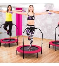 Trampoline fitness pliable 90 cm poignée réglable en hauteur