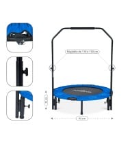 Trampoline fitness pliable 90 cm poignée réglable en hauteur