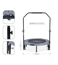 Trampoline fitness pliable 90 cm poignée réglable en hauteur
