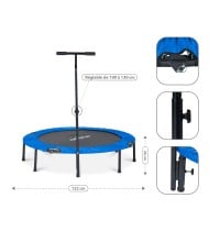 Trampoline fitness pliable 120 cm poignée réglable en hauteur en forme de T