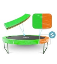 Coussin de protection des ressorts pour Trampoline, réversible orange / vert pomme