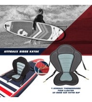 Paddle gonflable RACE 12'6 - 381 x 71 x 15 cm - Stand up paddle avec pagaie, leash, pompe, anneaux de kayak et sac de transport