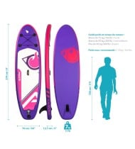 Stand up Paddle Gonflable 9' - CARVER ADRN 9' 30'' 5'' (274x76x13) - avec Pompe, Pagaie, Leash et Sac de transport