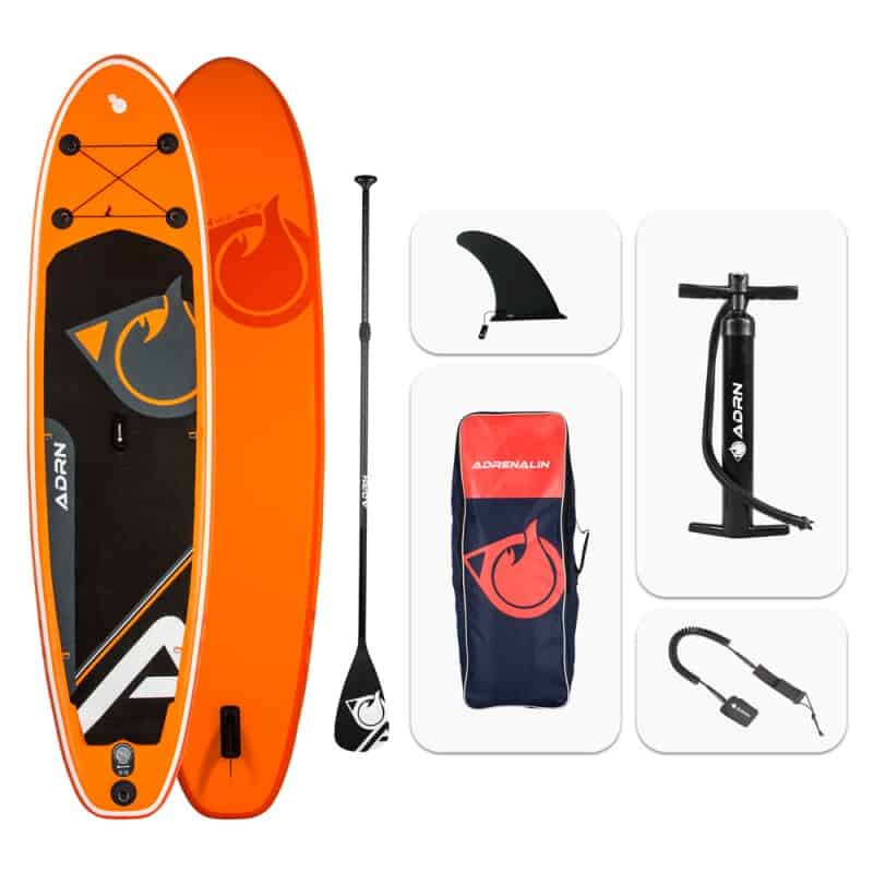 Stand up Paddle Gonflable 10'2 - CRUISER ADRN 10'2 30'' 5'' (310x76x13) - avec Pompe, Pagaie, Leash et Sac de transport - Orange