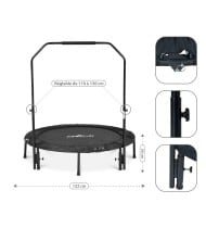 Mini Trampoline Fitness Jump4fun Pliable Double-Bar - Ø122cm