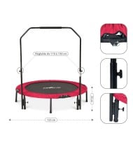 Mini Trampoline Fitness Jump4fun Pliable Double-Bar - Ø122cm