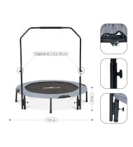 Mini Trampoline Fitness Jump4fun Pliable Double-Bar - Ø122cm