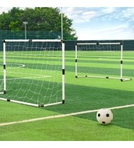 Lot de 2 buts de foot 120 x 80cm, 1 ballon et pompe inclus - PLAY4FUN