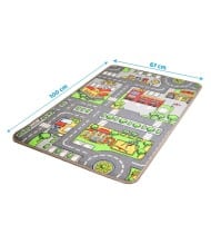 Tapis de jeu enfant - Routes, Station police, Pompiers +