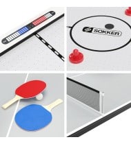 Table multi-jeux 3 en 1 (Air Hockey, Ping pong, Plateau dinatoire) - SOKKER - Samurai