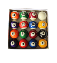 Set de 16 Boules de Billard Américain en résine (57mm) 15 boules multicolores numérotées
