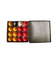 Set de 16 Boules de Billard Anglais en résine 2" (50,8mm) 7 boules jaunes, 7 boules rouges, 1 blanche et 1 noire