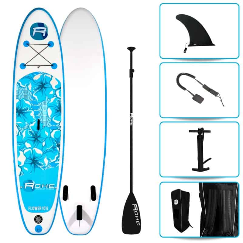 Pack Stand Up Paddle gonflable 10'6'' - ROHE FLOWER 10' 6'' 30'' 6'' (320x76x15cm) - avec accessoires