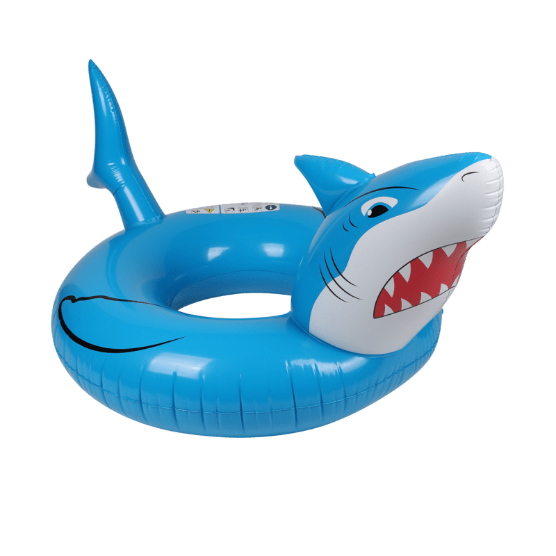 Bouée Gonflable Ronde XXL pour Piscine & Plage Ultra Confort, Flotteur Deluxe - Requin ø115cm