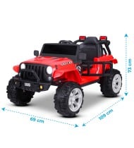 Voiture Electrique 4x4 Tout-Terrain pour Enfant 2x40W - Marche AV/AR, Phares et Système Audio