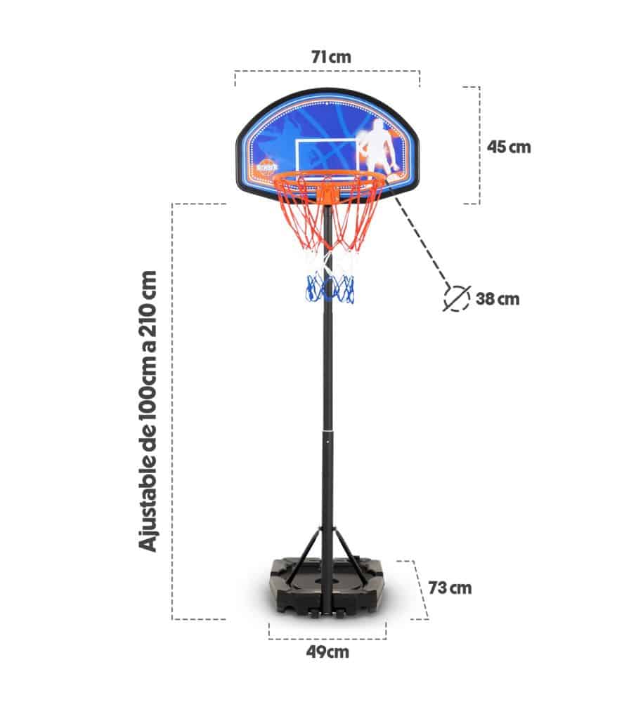 Panier de basket sur pied - Hauteur 210cm