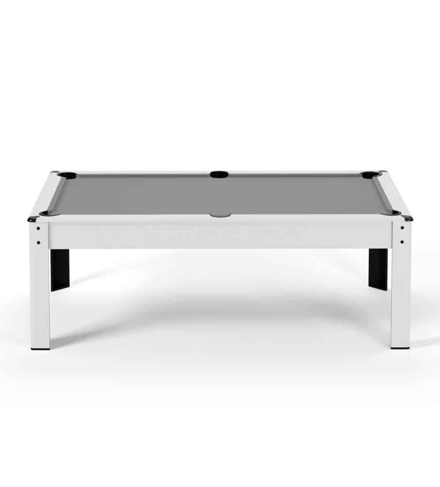 Table convertible billard américain blanc 206.5 x 116.5 x 80 cm