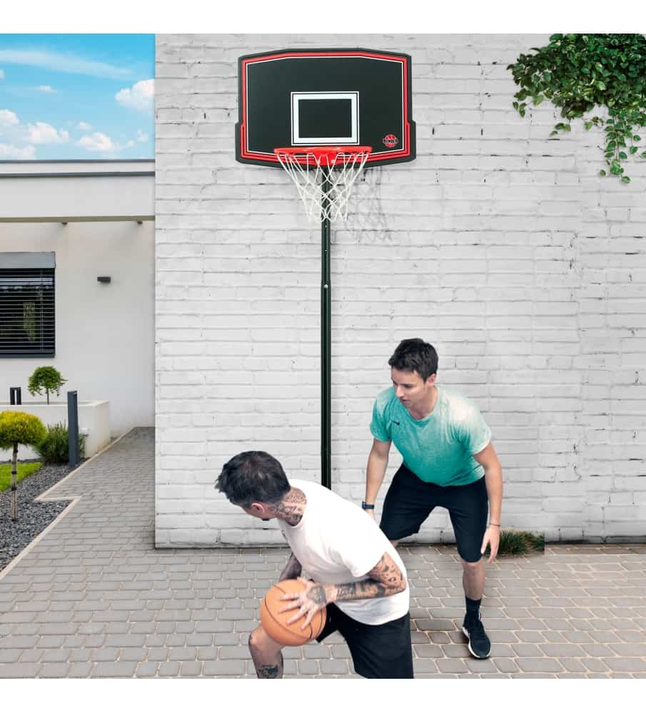 COSTWAY Panier de Basketball sur Pieds Hauteur Réglable 1,55 à 3,1 m, Support de Basketball Portable avec Panneau Arrière en Pet Basket-Ball et Pompe