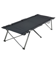 Lit de camp pliable - O'camp - Avec housse de transport - Noir - Dimensions 190 x 58 x 60 cm