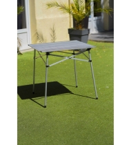 Table à lattes de camping - O'Camp - Housse de transport inclus - Dimensions : 70 x 70 x 70 cm