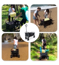 Chariot de Transport Pliable Campcruiser - Utilitaire Tout terrain Camping, Plage, Jardin 93 x 56 x 122 cm - Charge 80Kg