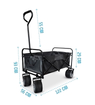 Chariot de Transport Pliable Campcruiser - Utilitaire Tout terrain Camping, Plage, Jardin 93 x 56 x 122 cm - Charge 80Kg