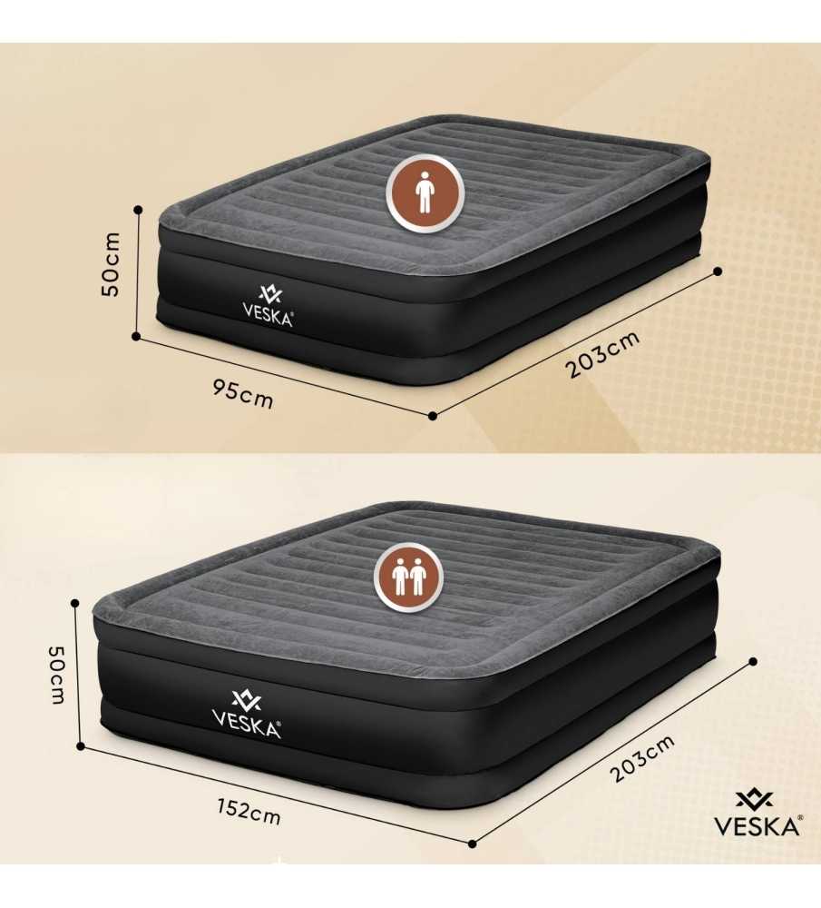 YITAHOE Lit Gonflable 2 Personnes Avec Pope Intégrée, Atelas Gonflable, Auto-Gonflage