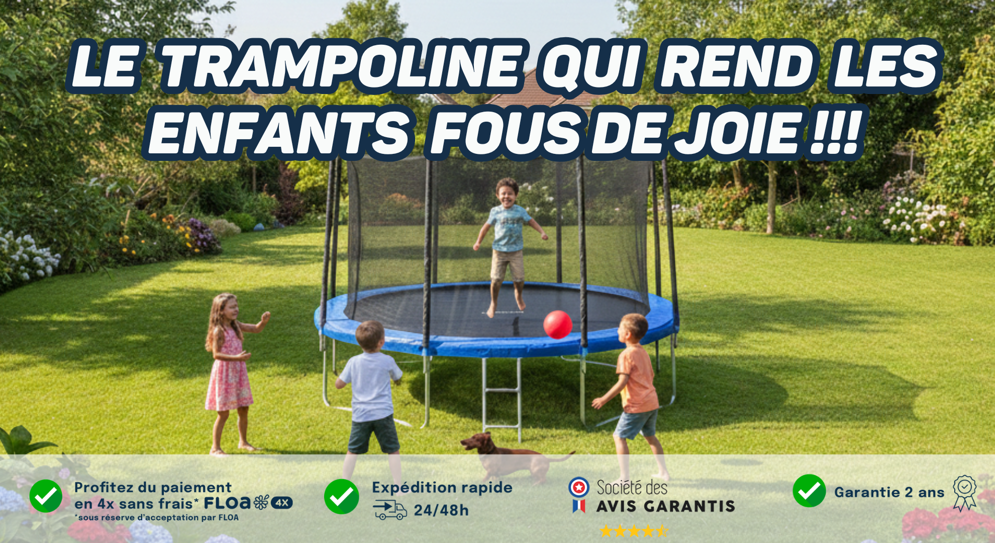 Trampoline de jardin pour enfants